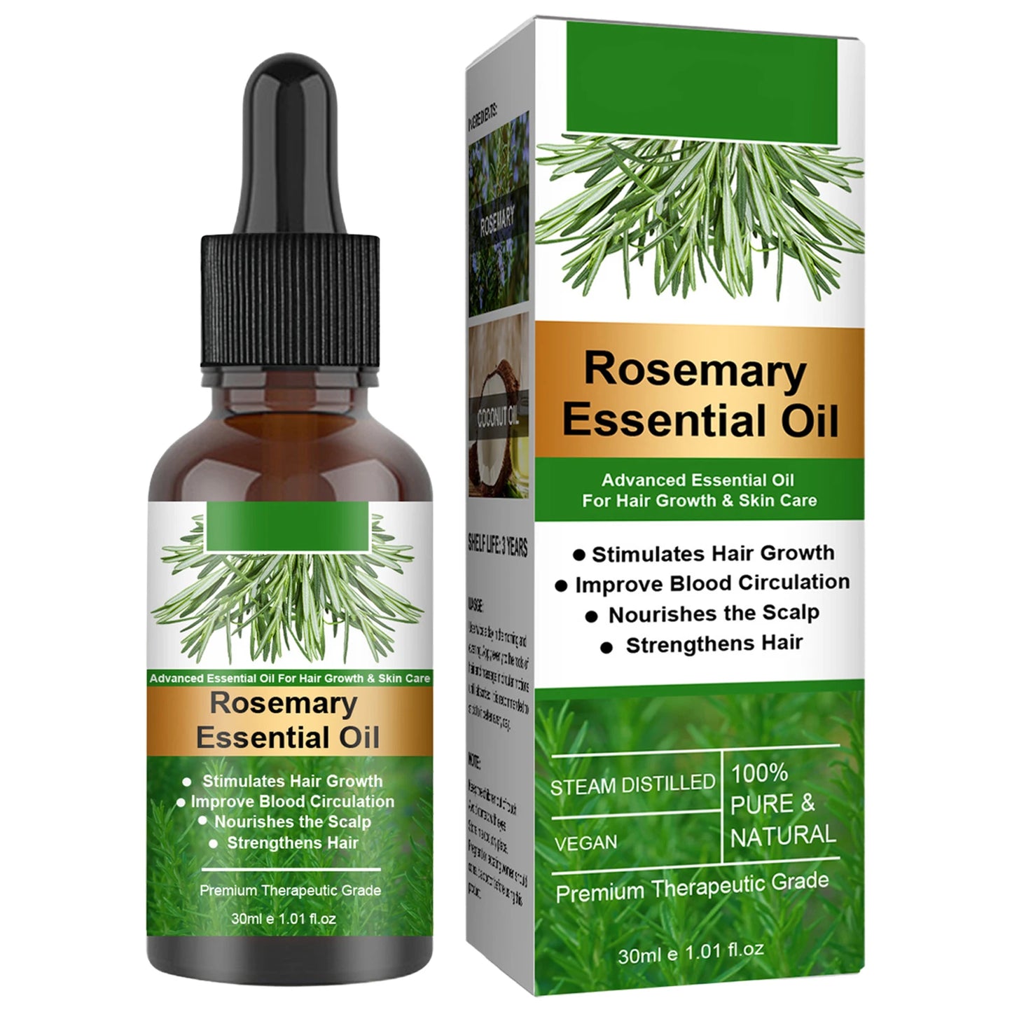 Rosemary Essentiall Oil Hair Growth Products Organic Hair Products Scalp Hair Strengthening Oil for Nourish Shiny Hair Healthy